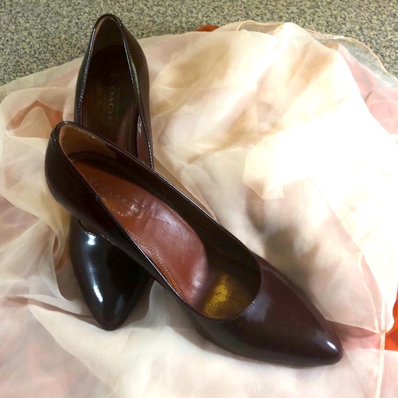Coach  Leather Pumps Chocolate Pumps - Picture 1 of 6